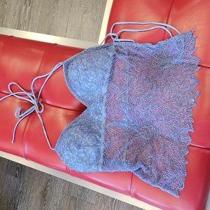 Vintage Beaded Handkerchief Halter Top